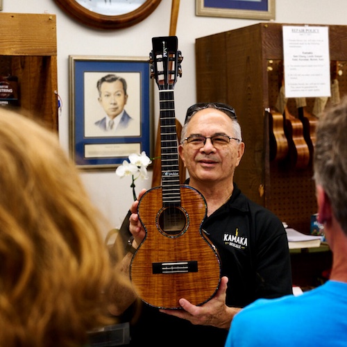 Closeup of Jake Shimabukuro Ukulele