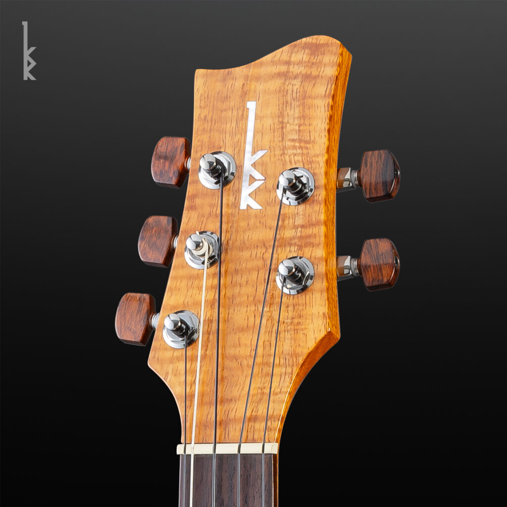Closeup of Kamaka Nalue Tenor 5-String Headstock