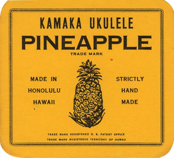 Vintage Pineapple Ukulele label